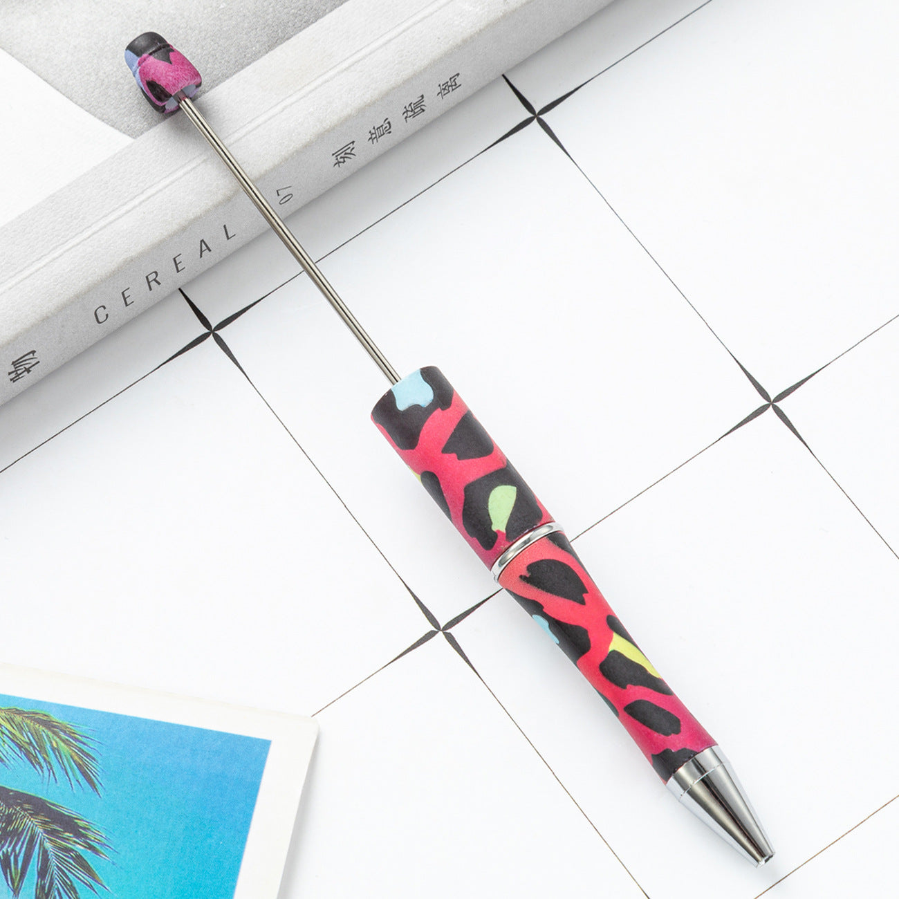 Wholesale 1000pcs Beadable Pens Cow Print Leopard Print Christmas Plastic Pen DIY for Beaded